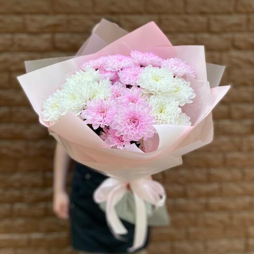 Букет из 5 кустовых хризантем