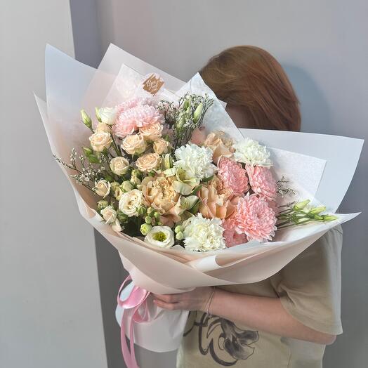 🩷Скидка -20% сегодня. Красивый букет в карамельных оттенках