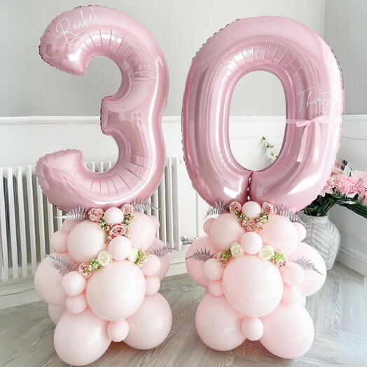 Floral Pink Number Columns