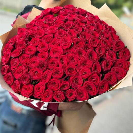 Bouquet of red roses 101 pieces
