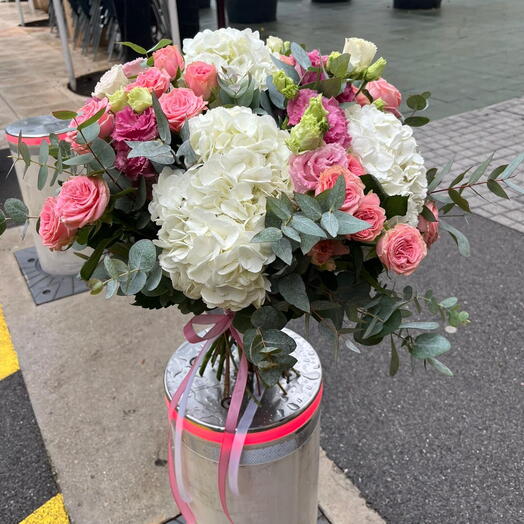 Bouquet d automne blanc et rose