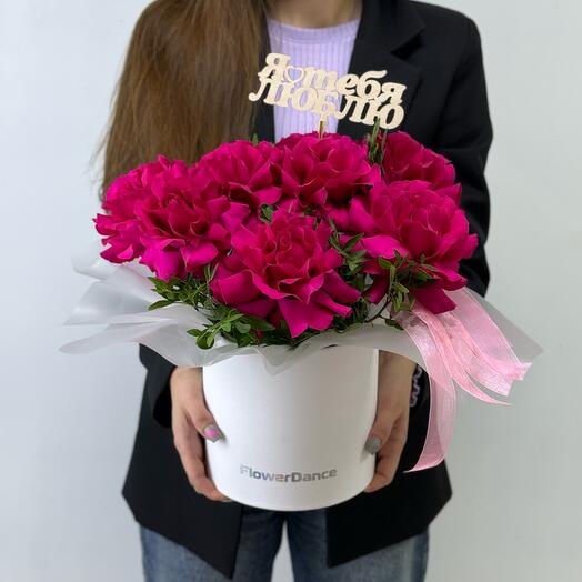 🌸Коробка розовых французских роз