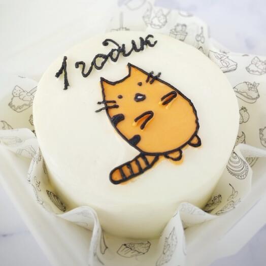 Бенто торт с котом "1 годик"