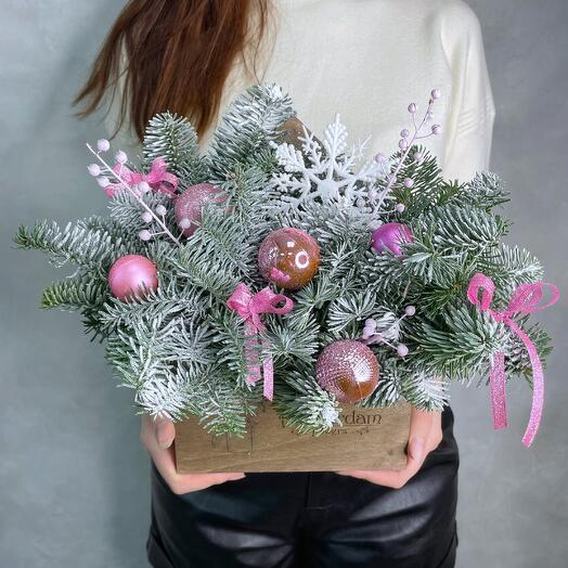 Новогодняя нежность - конверт с нобилисом и розовым декором