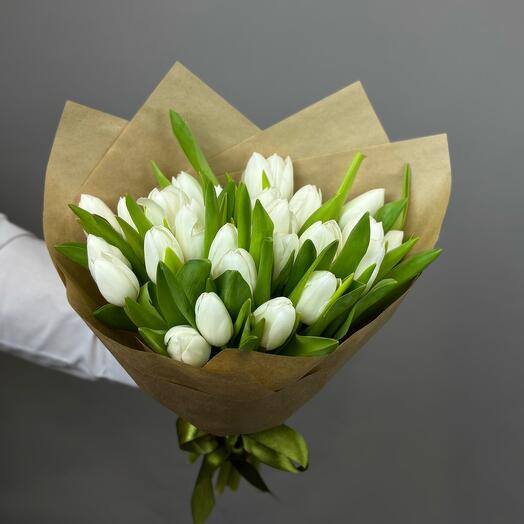 Тюльпаны белые 25 шт