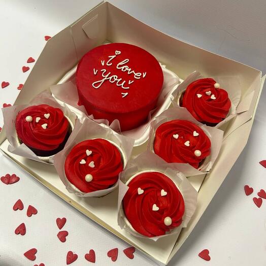 Бенто торт и капкейки I love you
