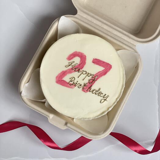 Бенто-торт на день рождения Happy Birthday для подруги, сестры, девушки, жены, парня, мужа, брата, папы