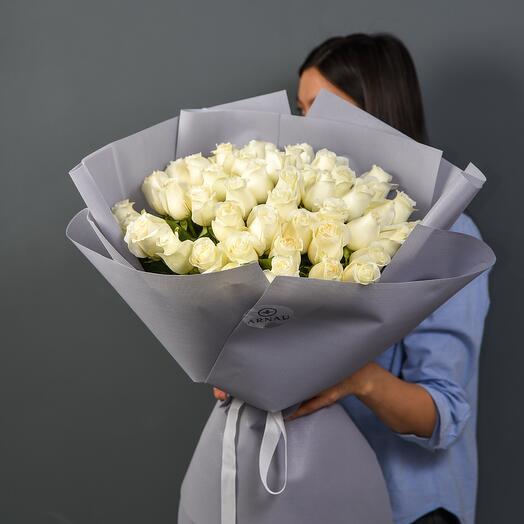 Классический букет из 51 белой розы