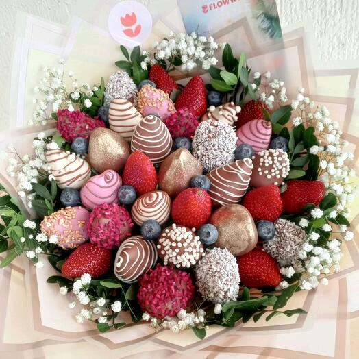 🍓Букет 🍓💐клубники в шоколаде 🍫🍓 Golden Tender🌸