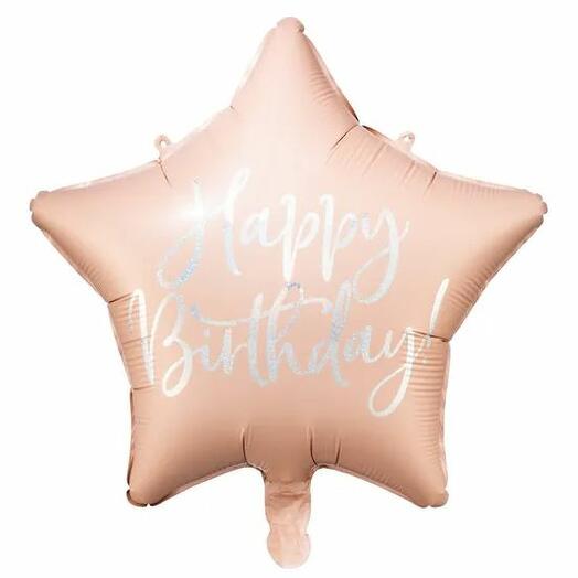 Happy Birthday balloon star pink with helium