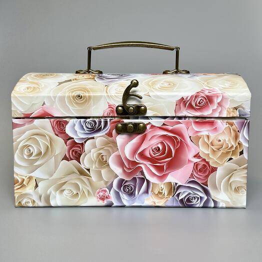 Подарочный сундук Chest Flowers Medium 23*14 см ручной работы 1 шт