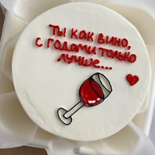 Бенто торт подруге с вином