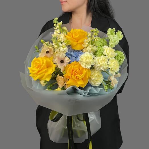 Цветы Букет Art Flowers Золотая симфония