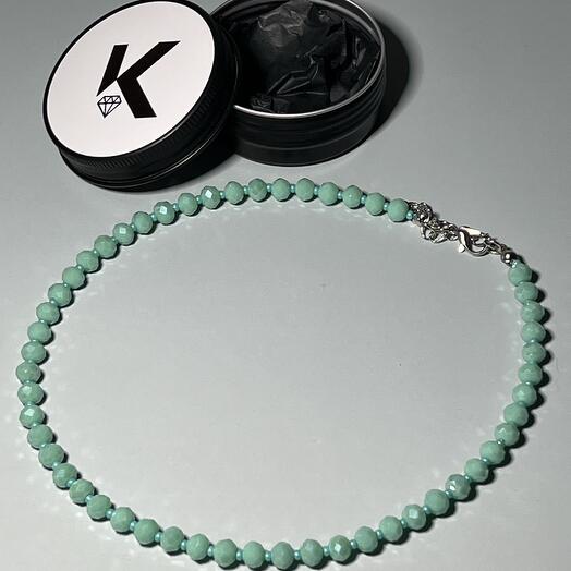 Чокер из хрустальных ронделей с бисером «Селия»