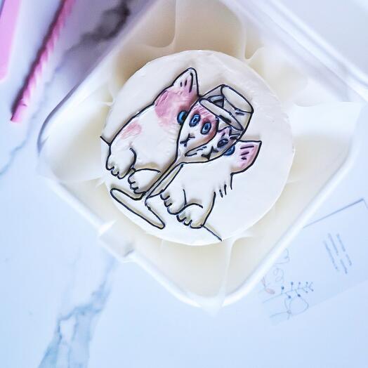 Бенто-торт «Коты и вино»