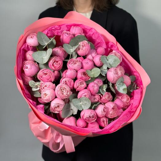 Пионовидные кустовые розы Silva Pink 15