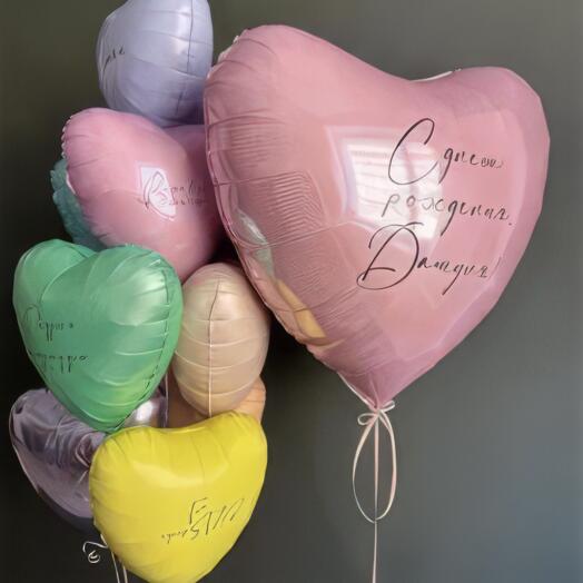 Набор фольгированных сердец