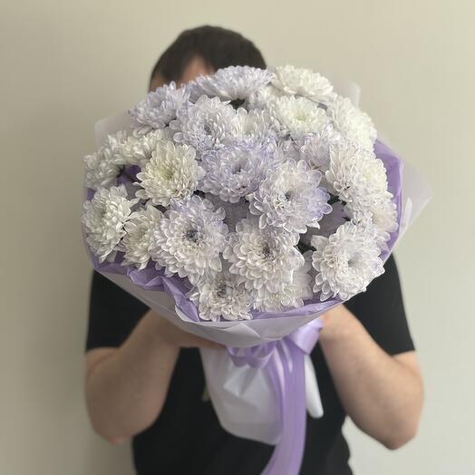 Букет из 5 лавандовых хризантем