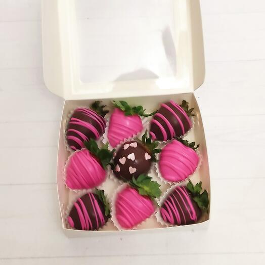 Коробочка мини клубника в шоколаде n10