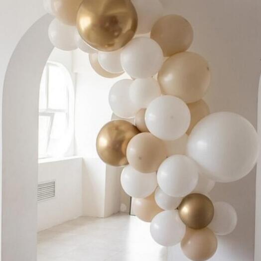 Разнокалиберная гирлянда "Белое золото"