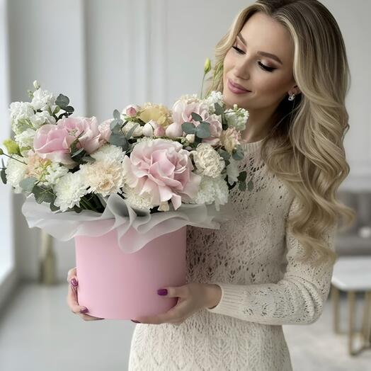 Цветы в коробке Элегатная гармония💕