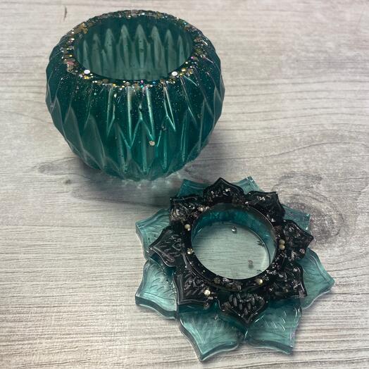 Подсвечники пара аквамирин 1