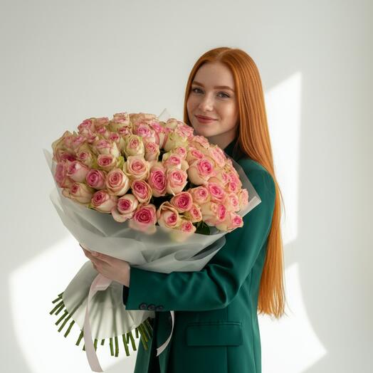 51 розовая роза