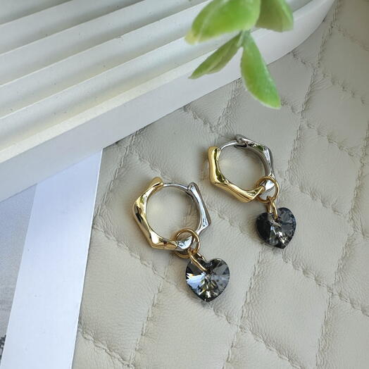 Серьги конго с подвесками Swarovski
