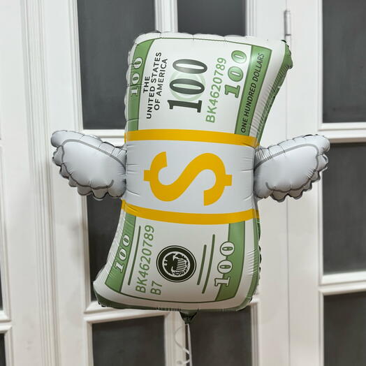 Воздушный шар деньги, воздушный шар доллар гелий. Helium balloon money, helium balloon dollar