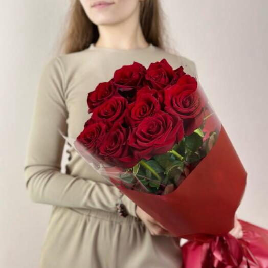 Букет красных роз. 9 шт 🌹