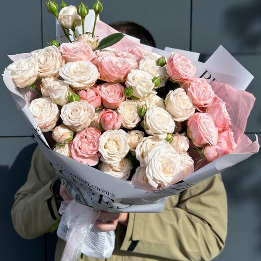 Ramo de rosas peonías arbustos "Sinfonía de ternura" 💗