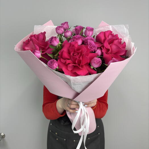 Малиновый закат🌸 Кустовые и ажурные розы