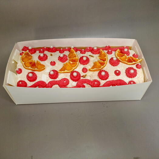 Меренговый рулет с персиковым джемом