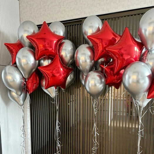 4 фонтана по 8 шаров