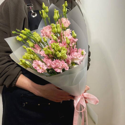 Нежное кружево 🌸 из 5 эустом розовых букет
