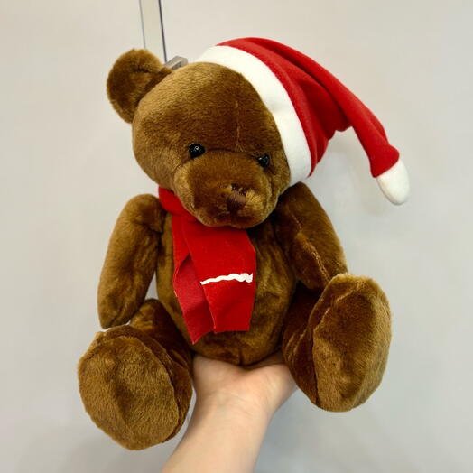 Сидячий новогодний Мишка игрушка