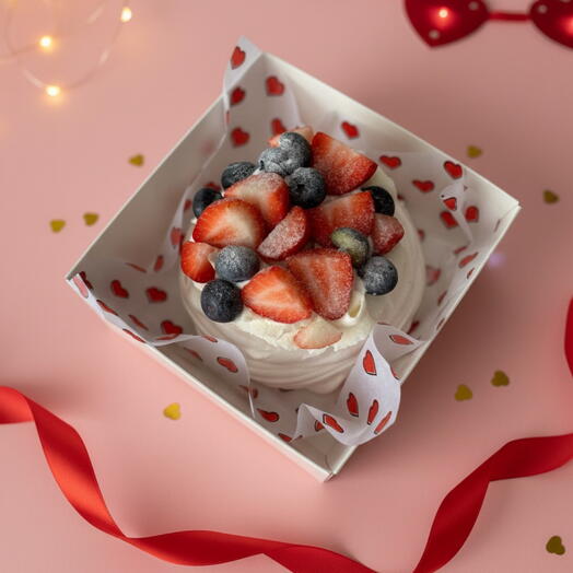 Безе Павлова с крем чизом и ягодами на 14 февраля День влюбленных