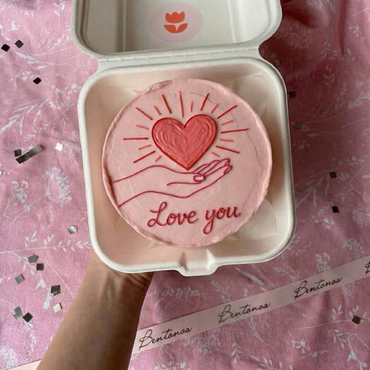 Бенто торт на День Святого Валентина Сердечко в руке, коллекция «14 февраля»