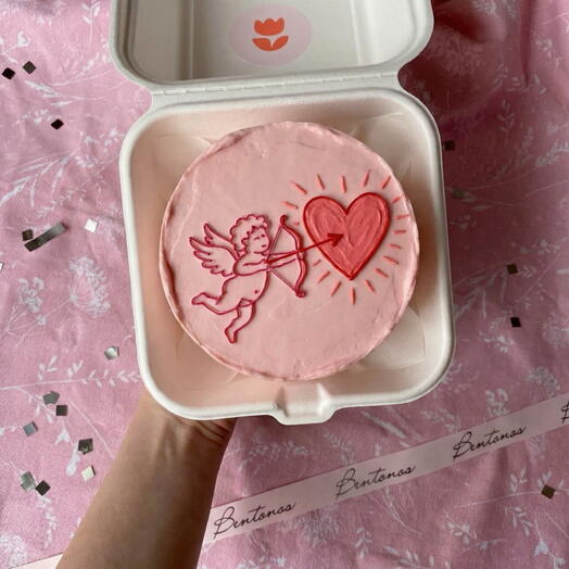 Бенто торт на День Святого Валентина Купидон со стрелами, коллекция «14 февраля»