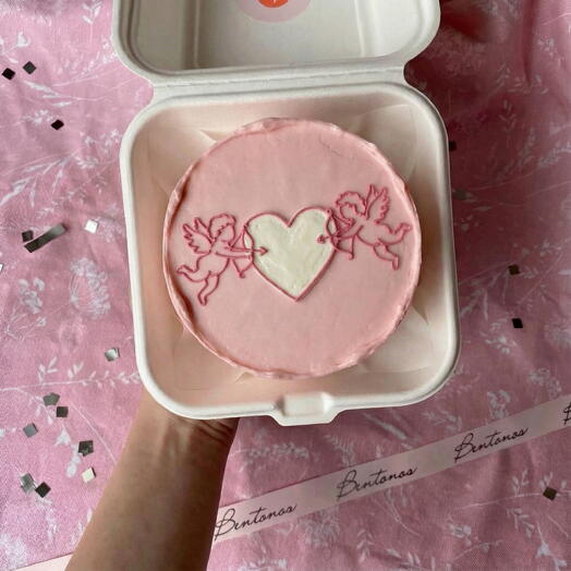 Бенто торт на День Святого Валентина Два Купидона, коллекция «14 февраля»