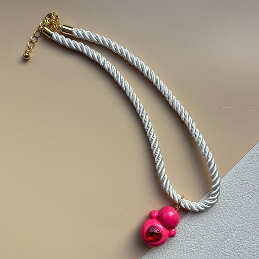 Чокер с неваляшкой с кристаллом (красная)