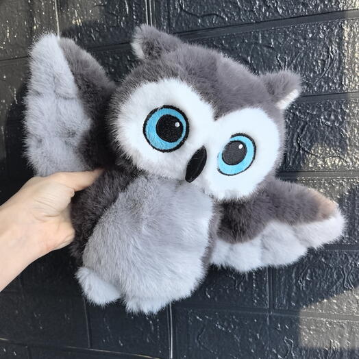 Мягкая игрушка Совушка, серая