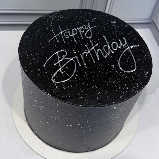 Торт черный Happy birthday