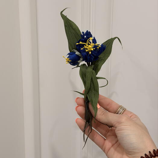 Брошь из текстиля CAMPANA MINI - BLU