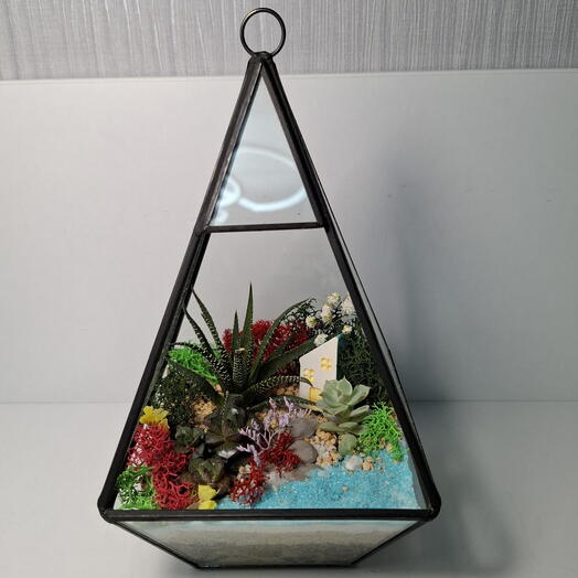 Флорариум с суккулентами - Цветы в подарок  на день рождение