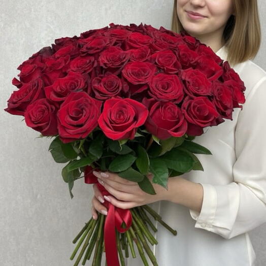 Букет из 51 красной розы Эквадор🌹
