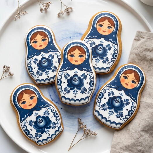 Пряник матрешка 5 шт, 9 см