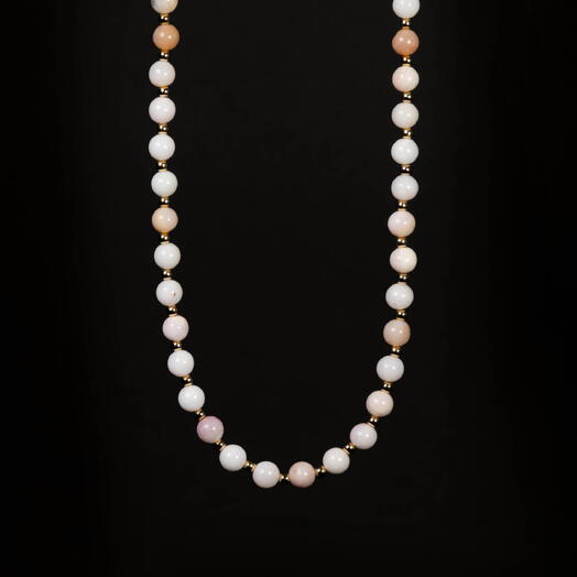 Чокер ожерелье Самшит Розовый опал 14K 40 см (CHO1055)