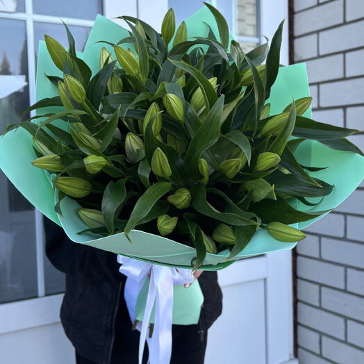 Моно букет из лилий🤍🌿