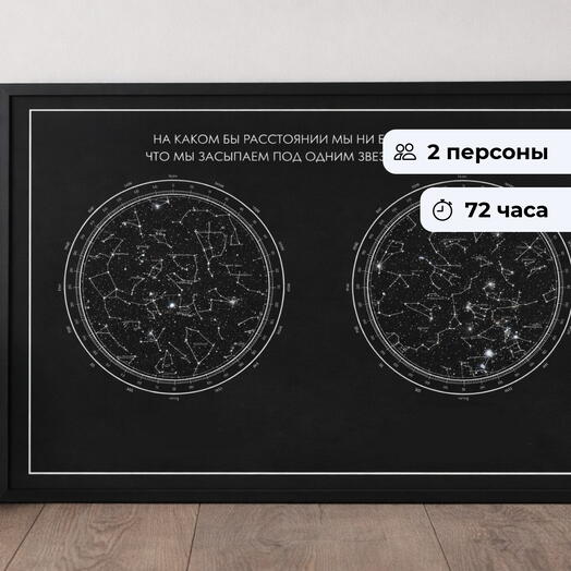 Созвездие двух. Создание карты звёздного неба по дате важного события